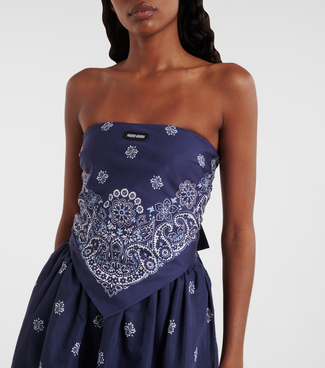 Bandana printed cotton poplin top | Miu Miu