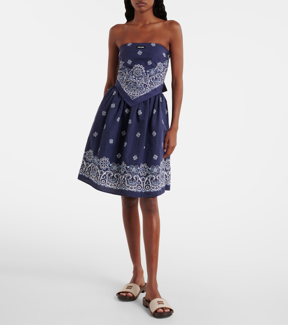 Bandana printed cotton poplin top | Miu Miu