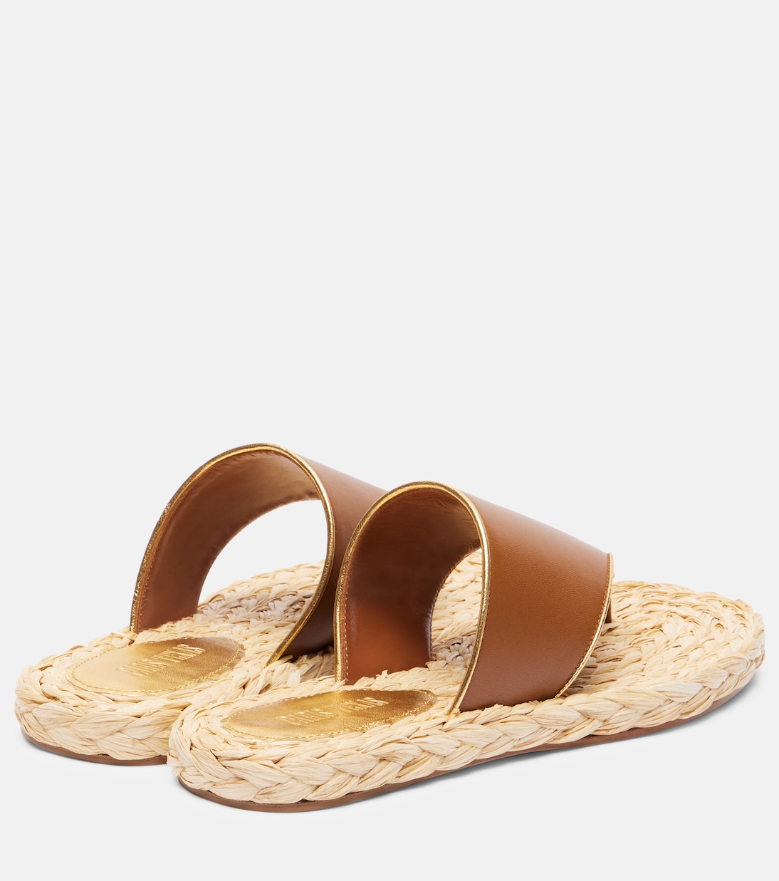 Amalfi leather-trimmed espadrille slides | Paris Texas