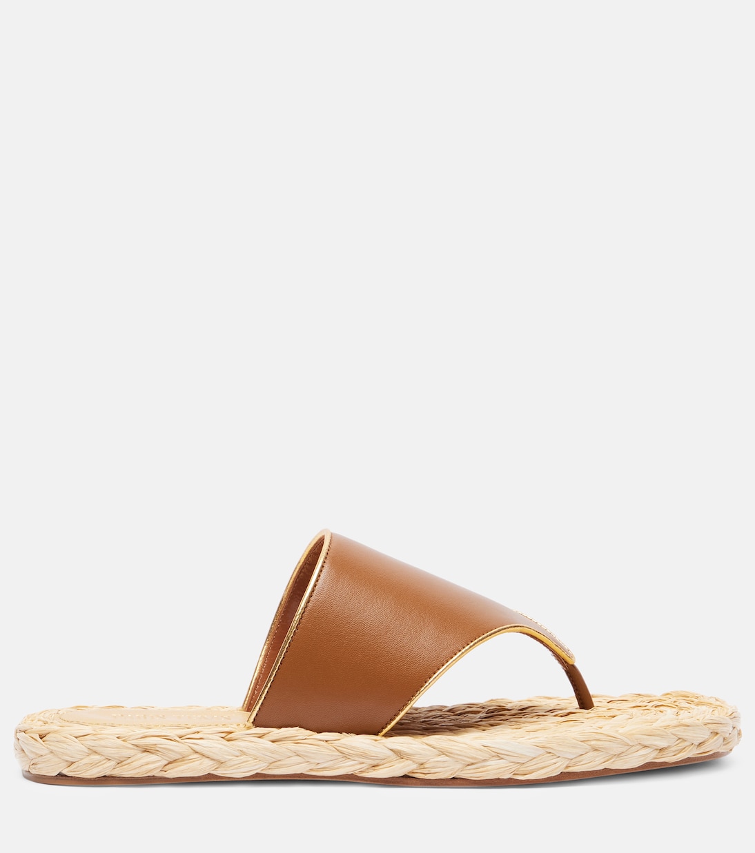 Amalfi leather-trimmed espadrille slides | Paris Texas