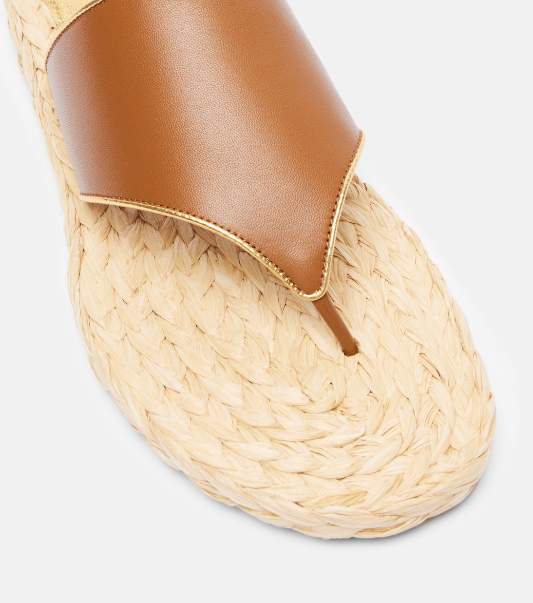 Amalfi leather-trimmed espadrille slides | Paris Texas