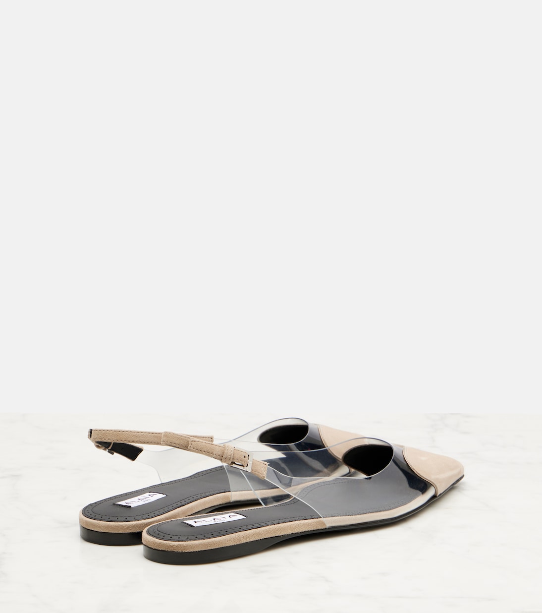 Cœur suede and PVC slingback ballet flats | Alaïa