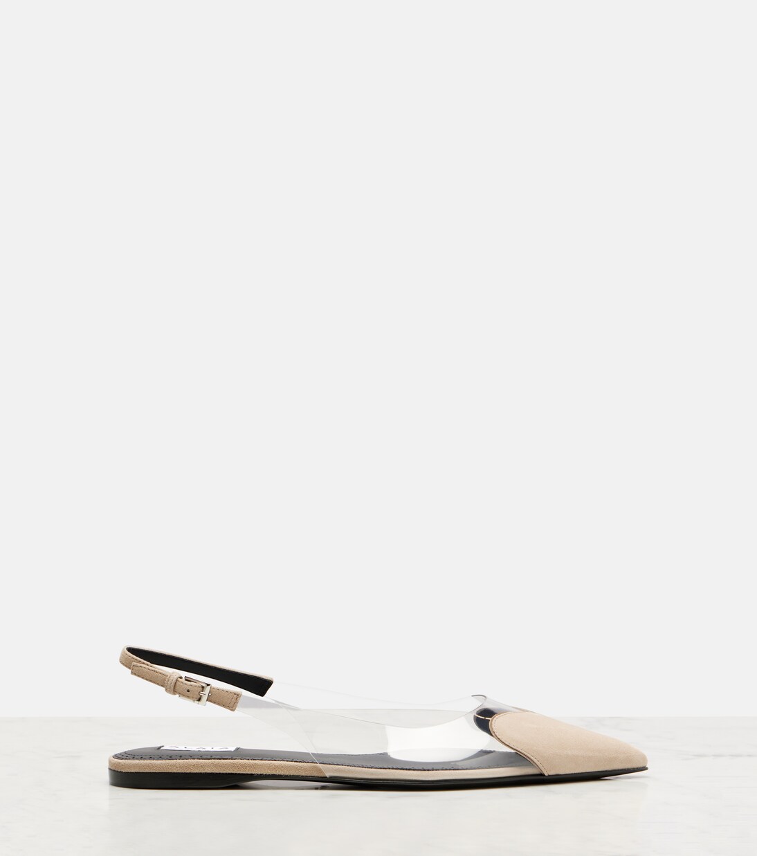 Cœur suede and PVC slingback ballet flats | Alaïa