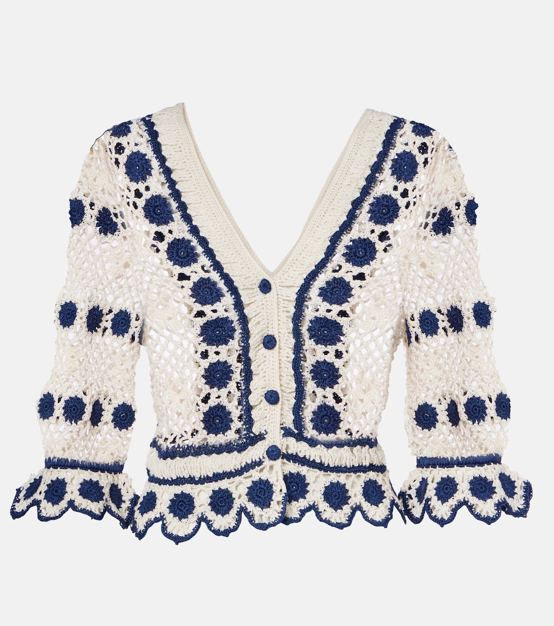 Cardigan Bouquette in crochet di cotone | Anna Kosturova