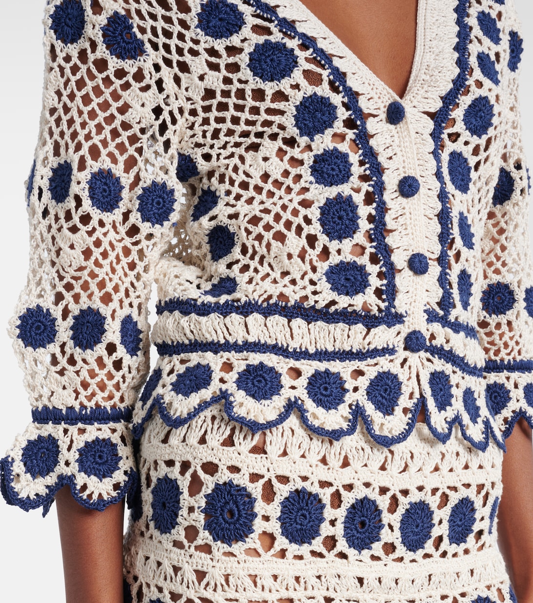 Cardigan Bouquette in crochet di cotone | Anna Kosturova
