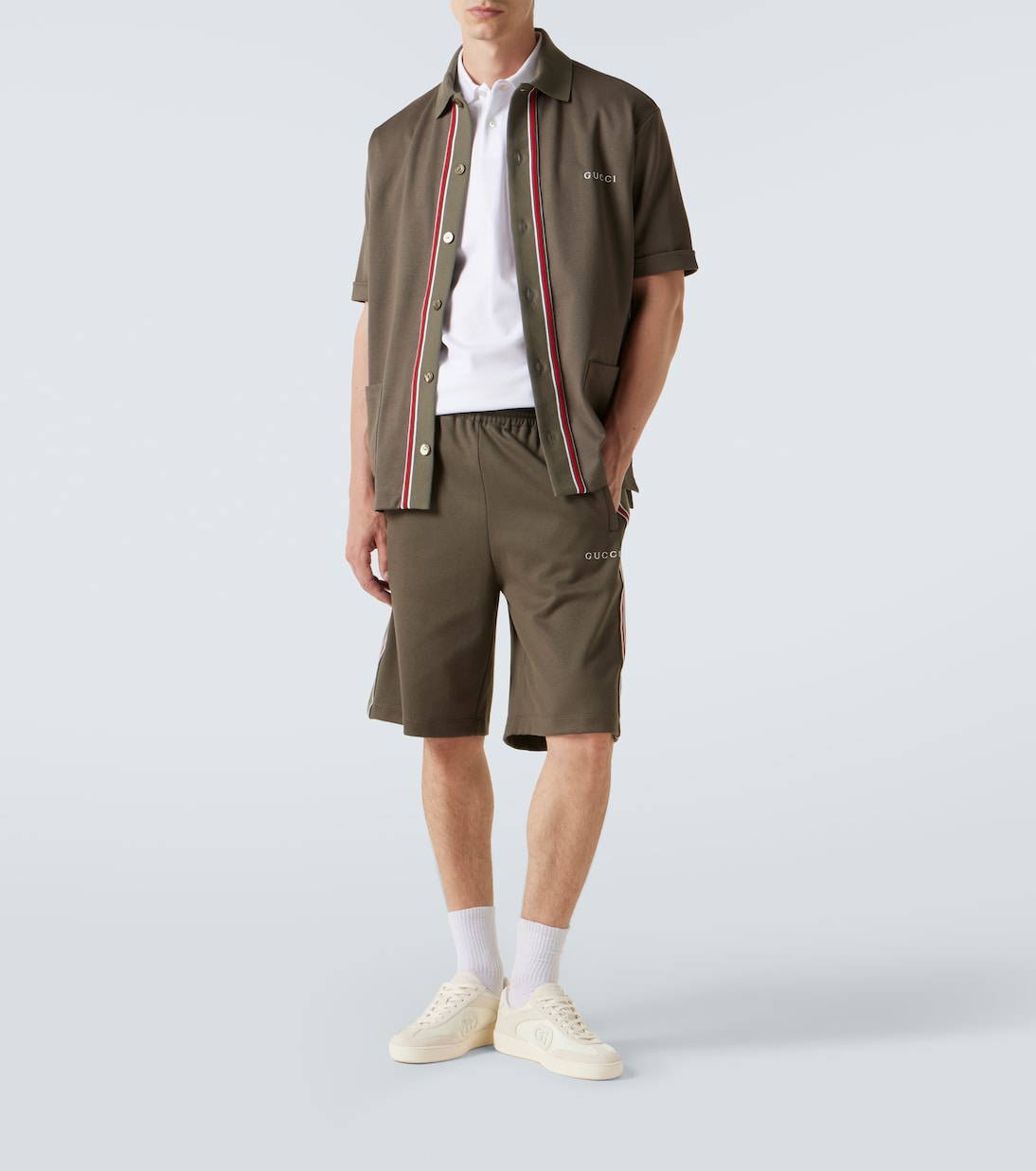 Shorts de piqué de algodón con logo | Gucci