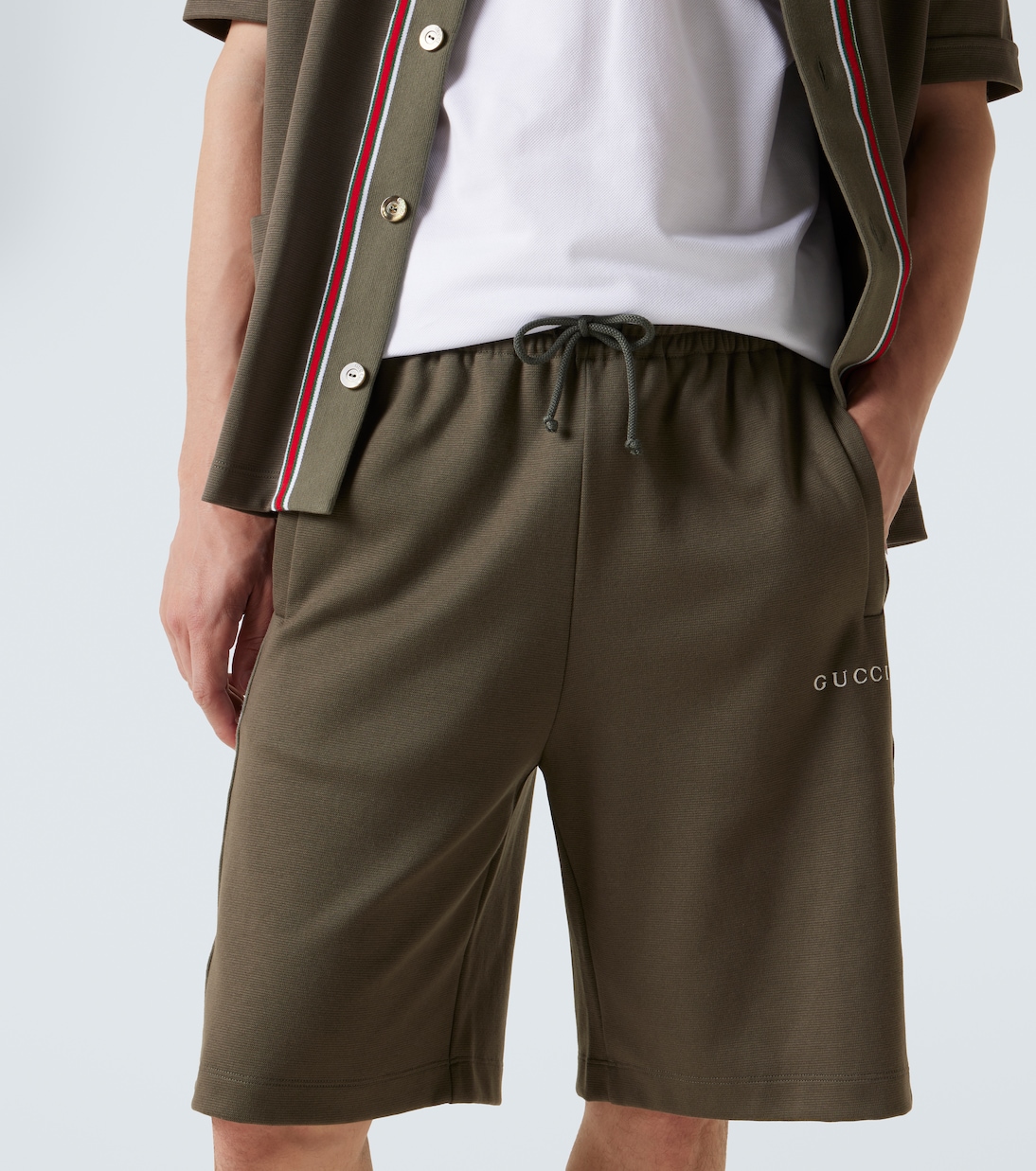 Shorts de piqué de algodón con logo | Gucci