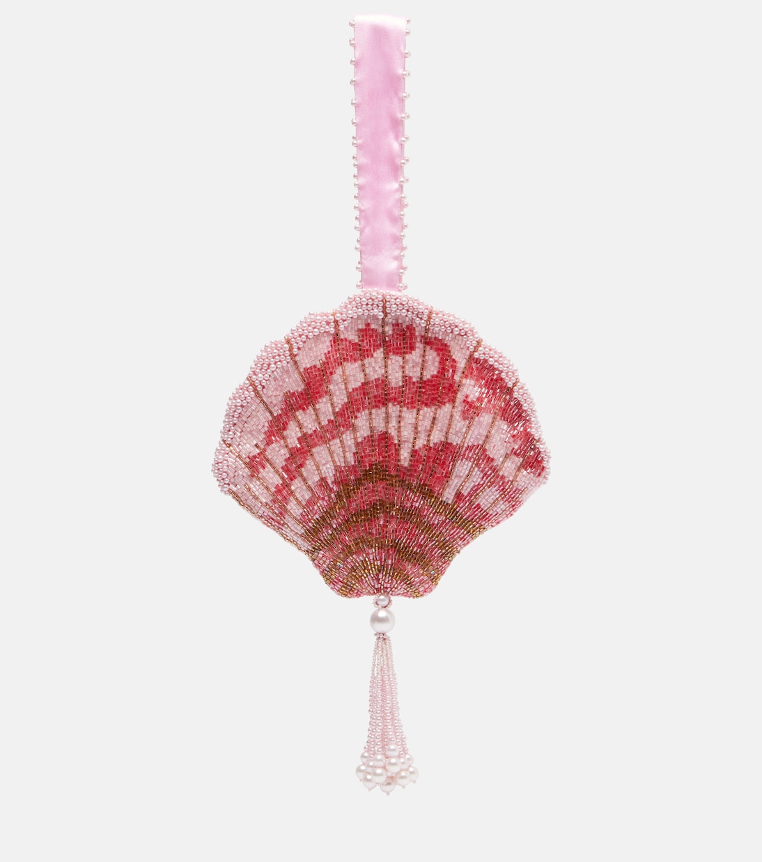 Verzierte Clutch Seashell aus Satin | Clio Peppiatt