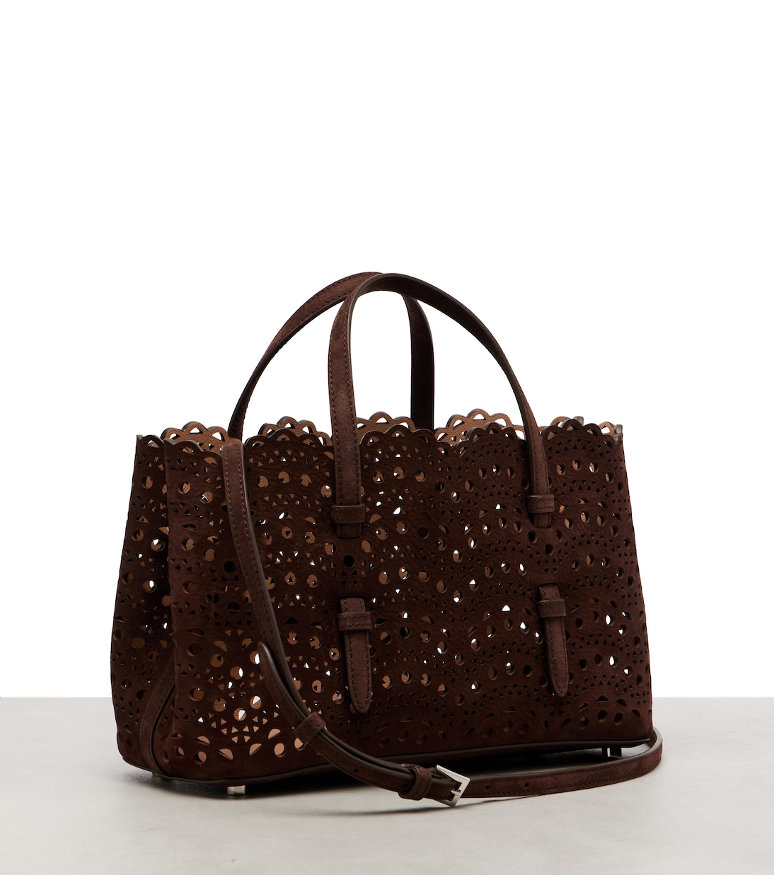 Mina 25 Vienne Wave Small suede tote bag | Alaïa