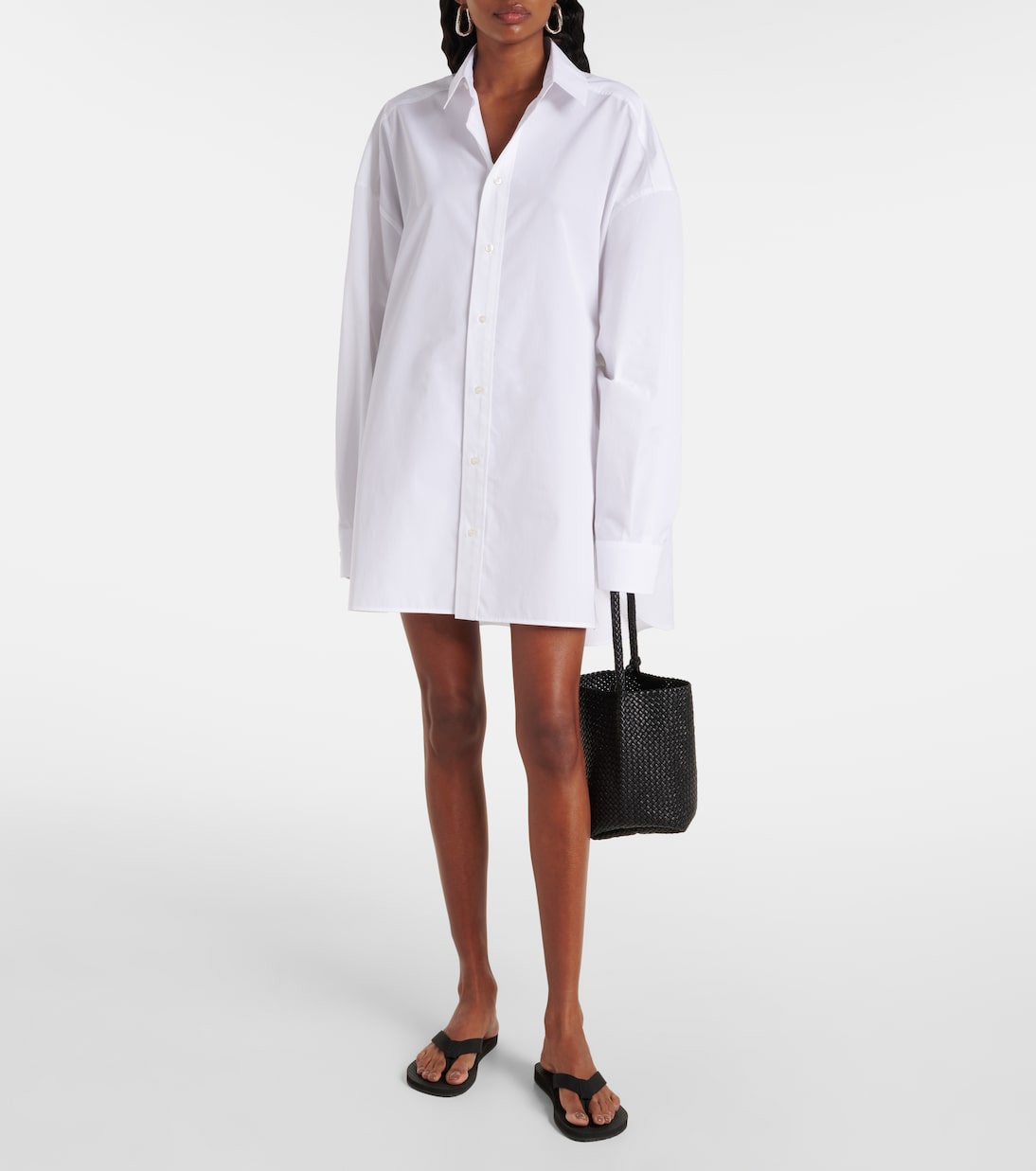 Hemdblusenkleid aus Baumwollpopeline | Wardrobe.NYC