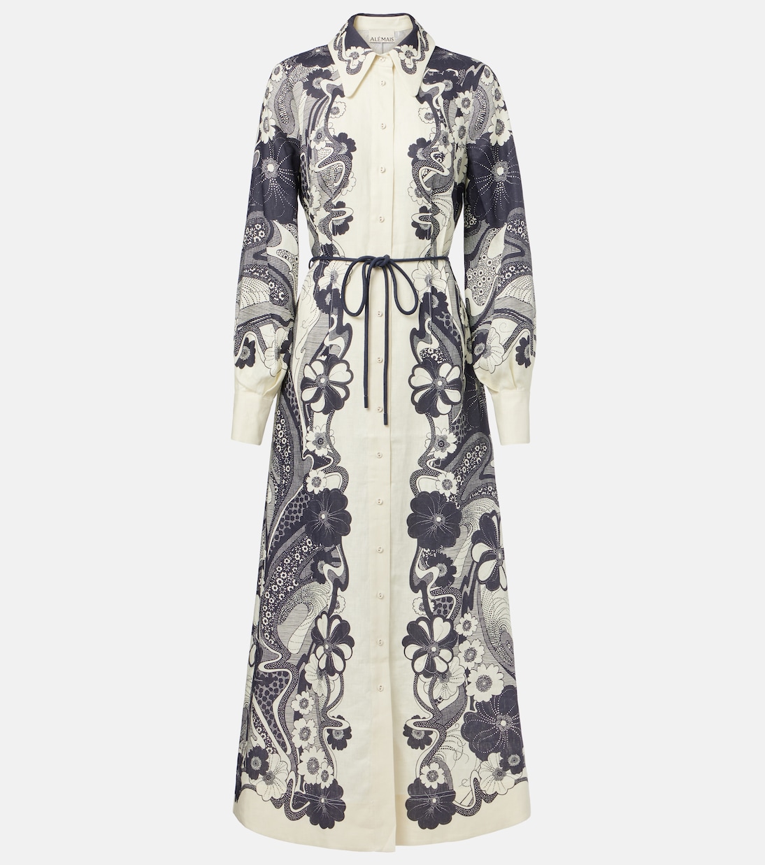 Mickey printed linen shirt dress | Alémais