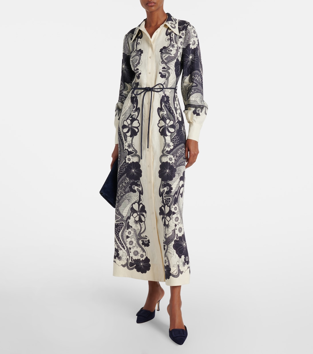 Mickey printed linen shirt dress | Alémais