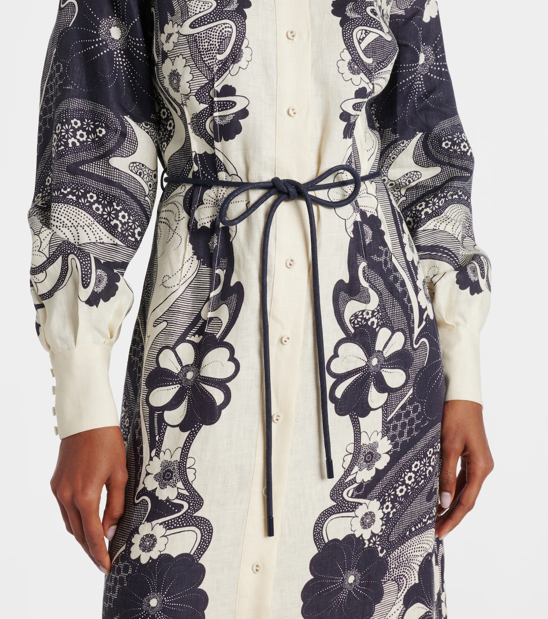 Mickey printed linen shirt dress | Alémais