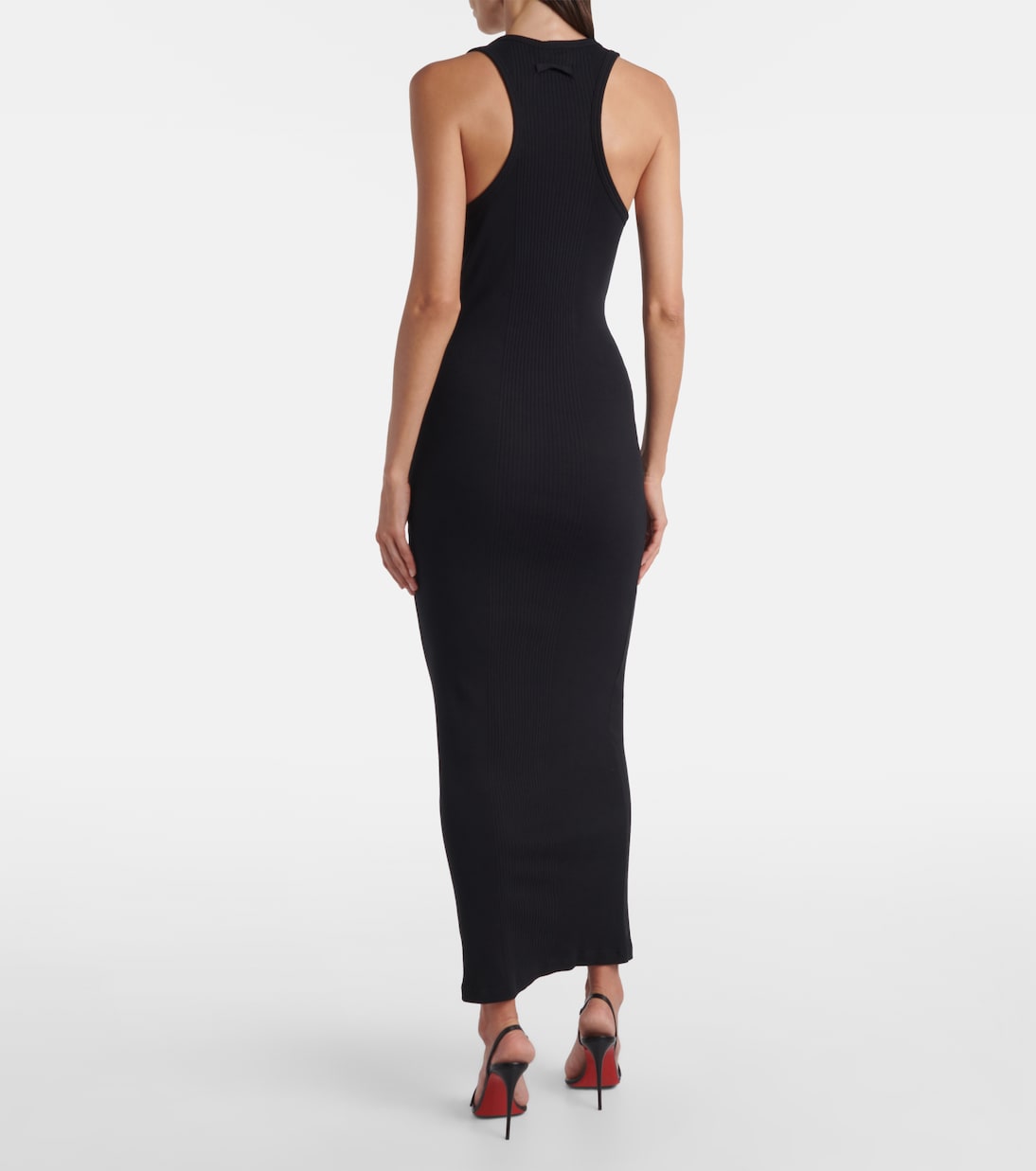 Piercing cotton jersey maxi dress | Jean Paul Gaultier