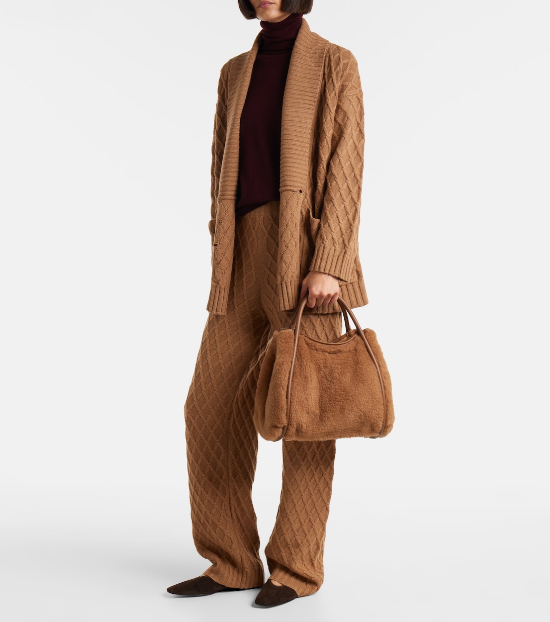 حقيبة يد من الألبكا والصوف والحرير Marine Small  | Max Mara