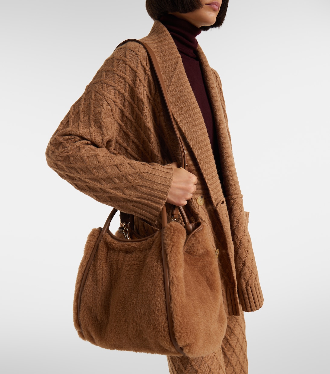 حقيبة يد من الألبكا والصوف والحرير Marine Small  | Max Mara