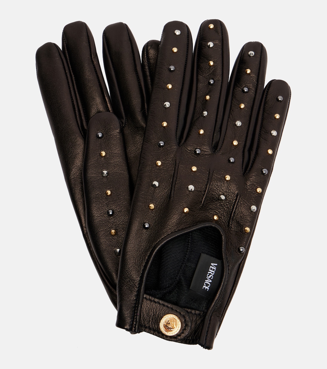 Verzierte Handschuhe aus Leder  | Versace
