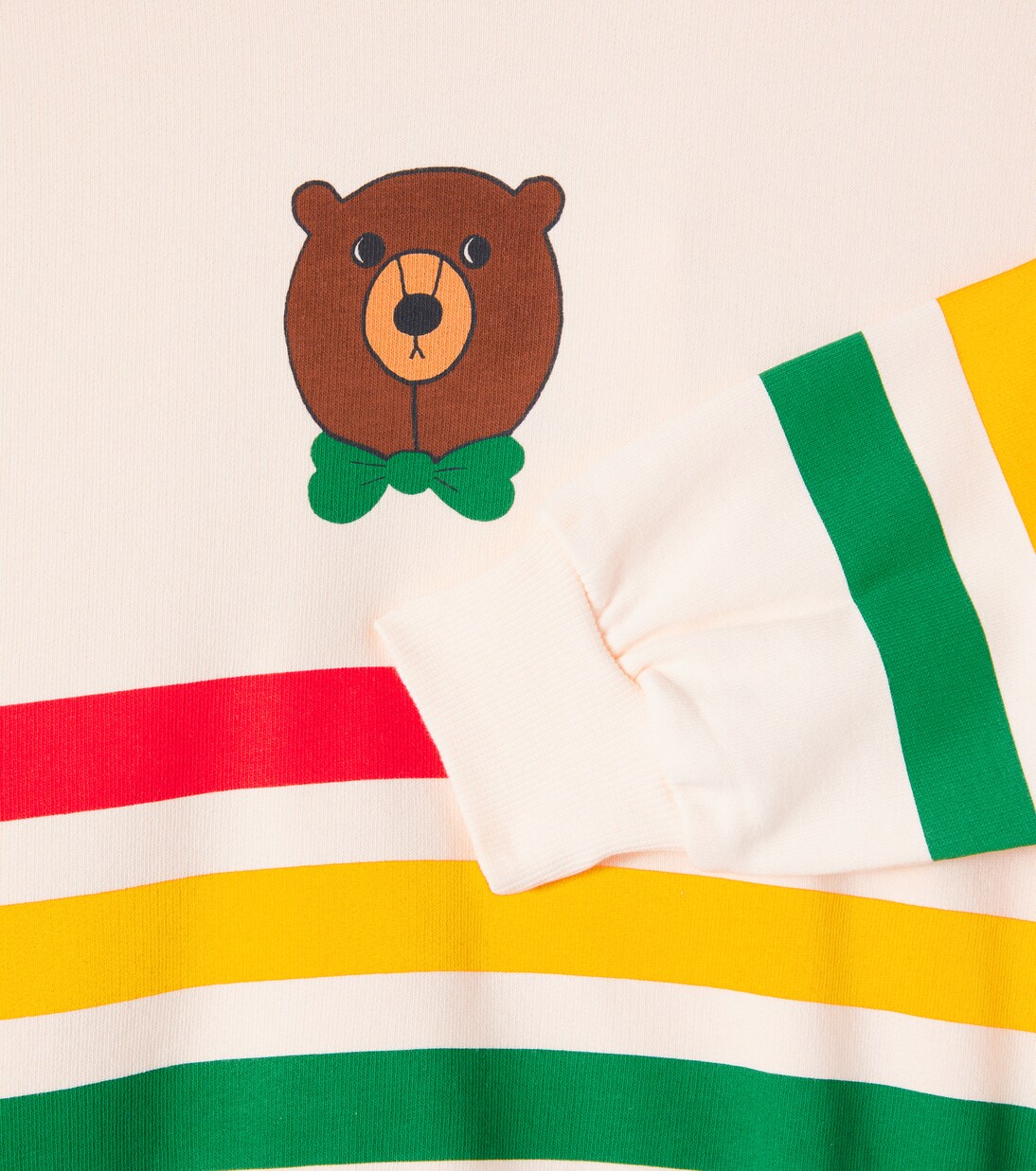 Bear striped cotton jersey sweatshirt | Mini Rodini