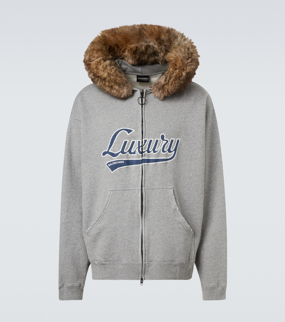 Printed cotton jersey zip-up hoodie | Balenciaga