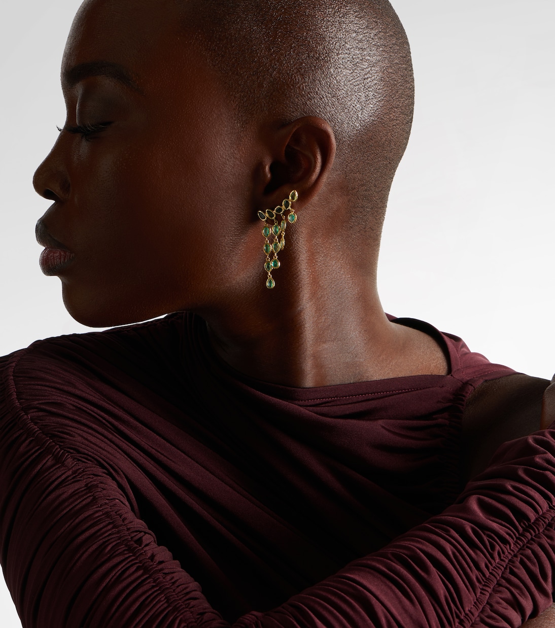 18kt gold earrings with emeralds | Octavia Elizabeth