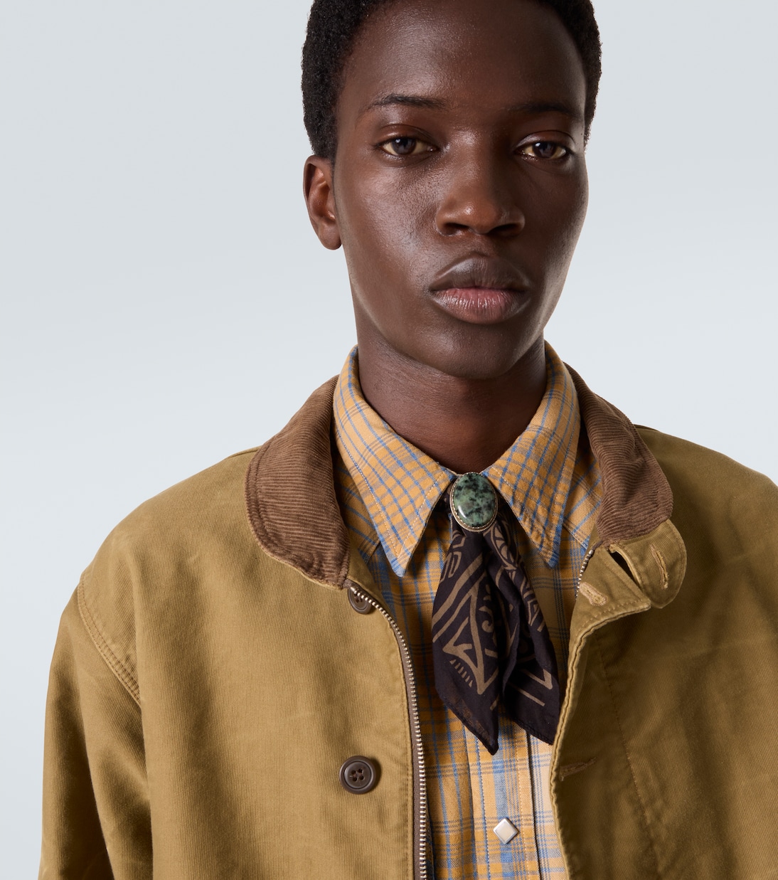 Embellished printed cotton scarf | RRL
