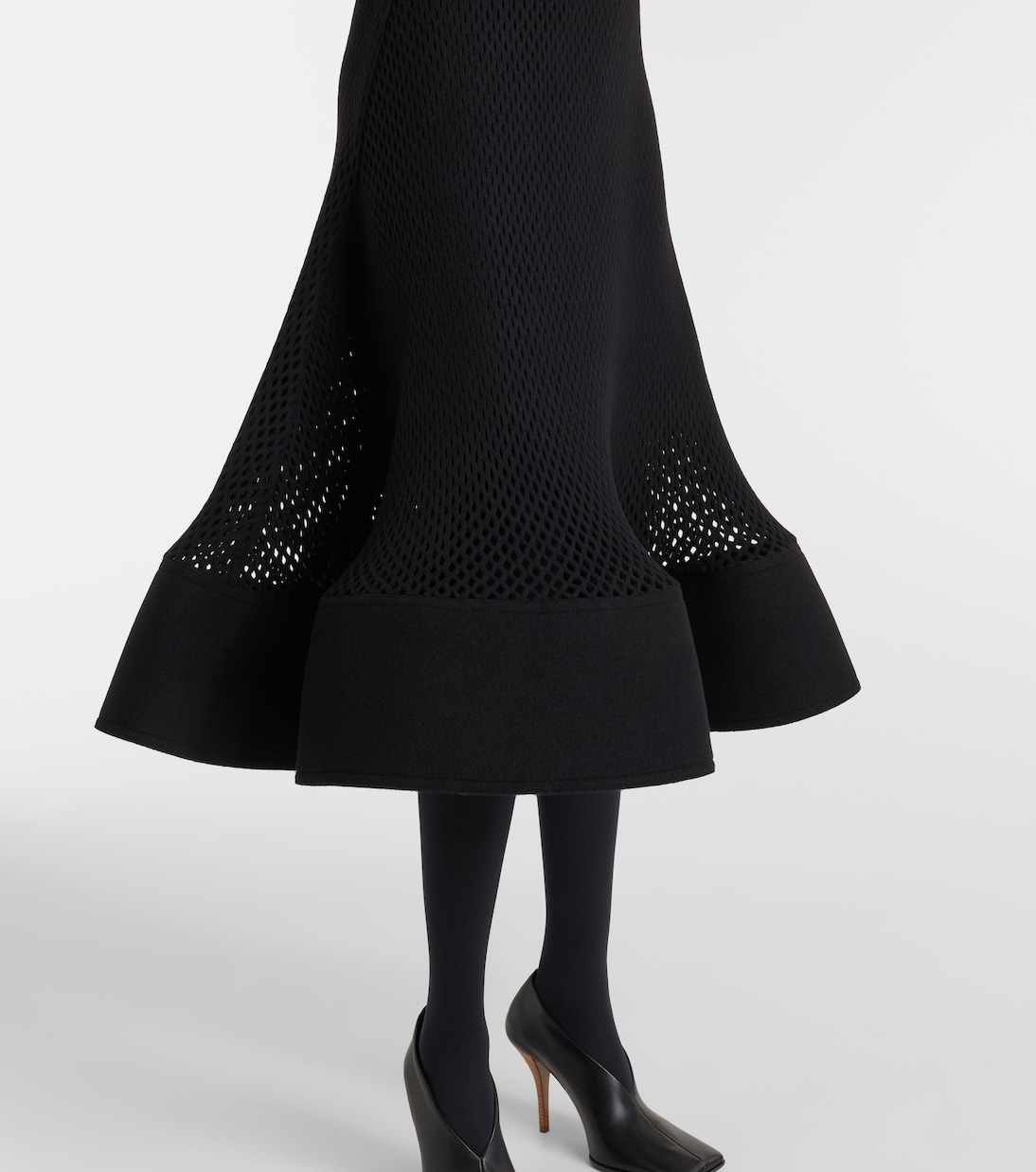 Open-knit wool-blend midi skirt | Alaïa