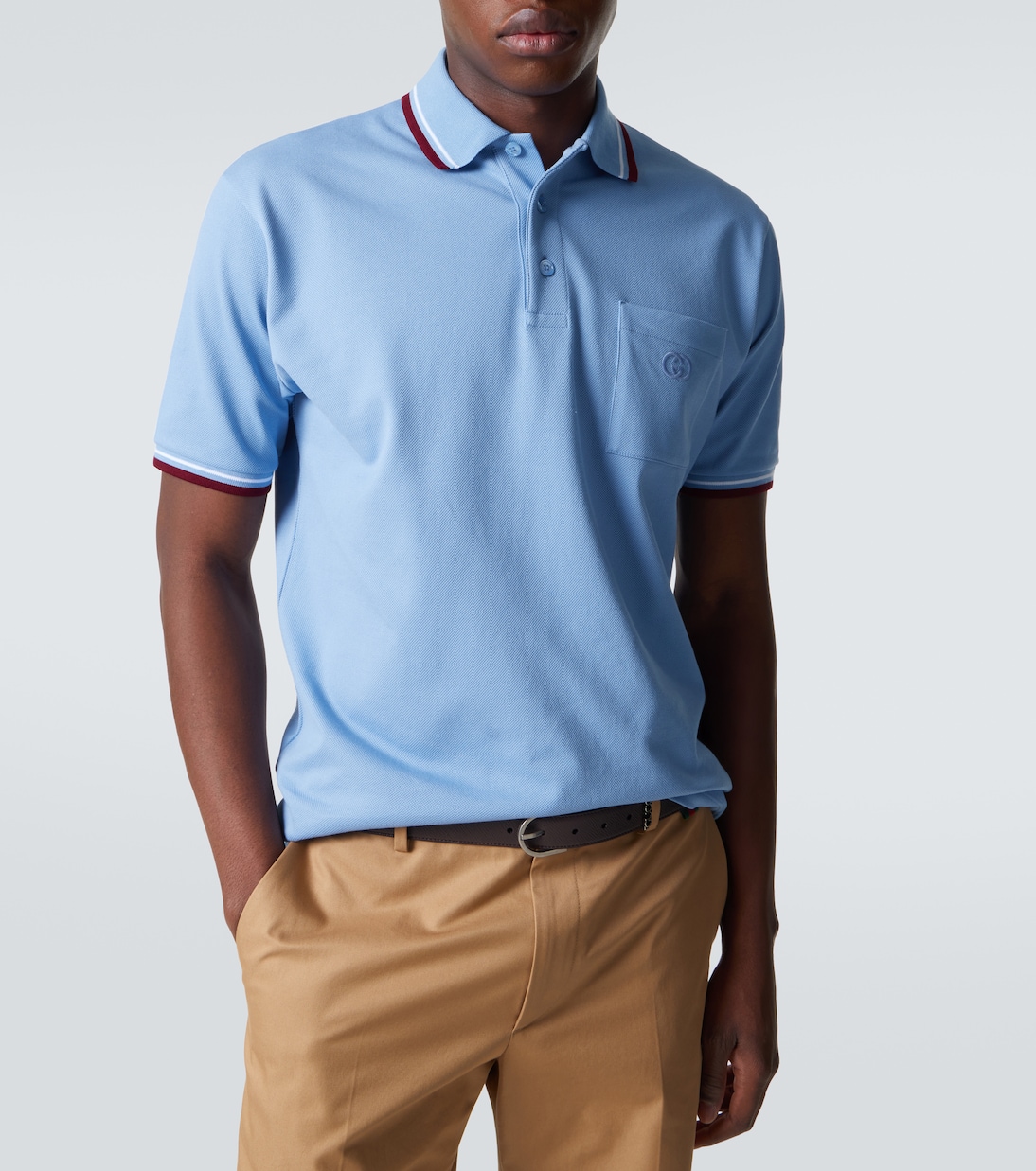 棉质混纺珠地布Polo衫  | Gucci