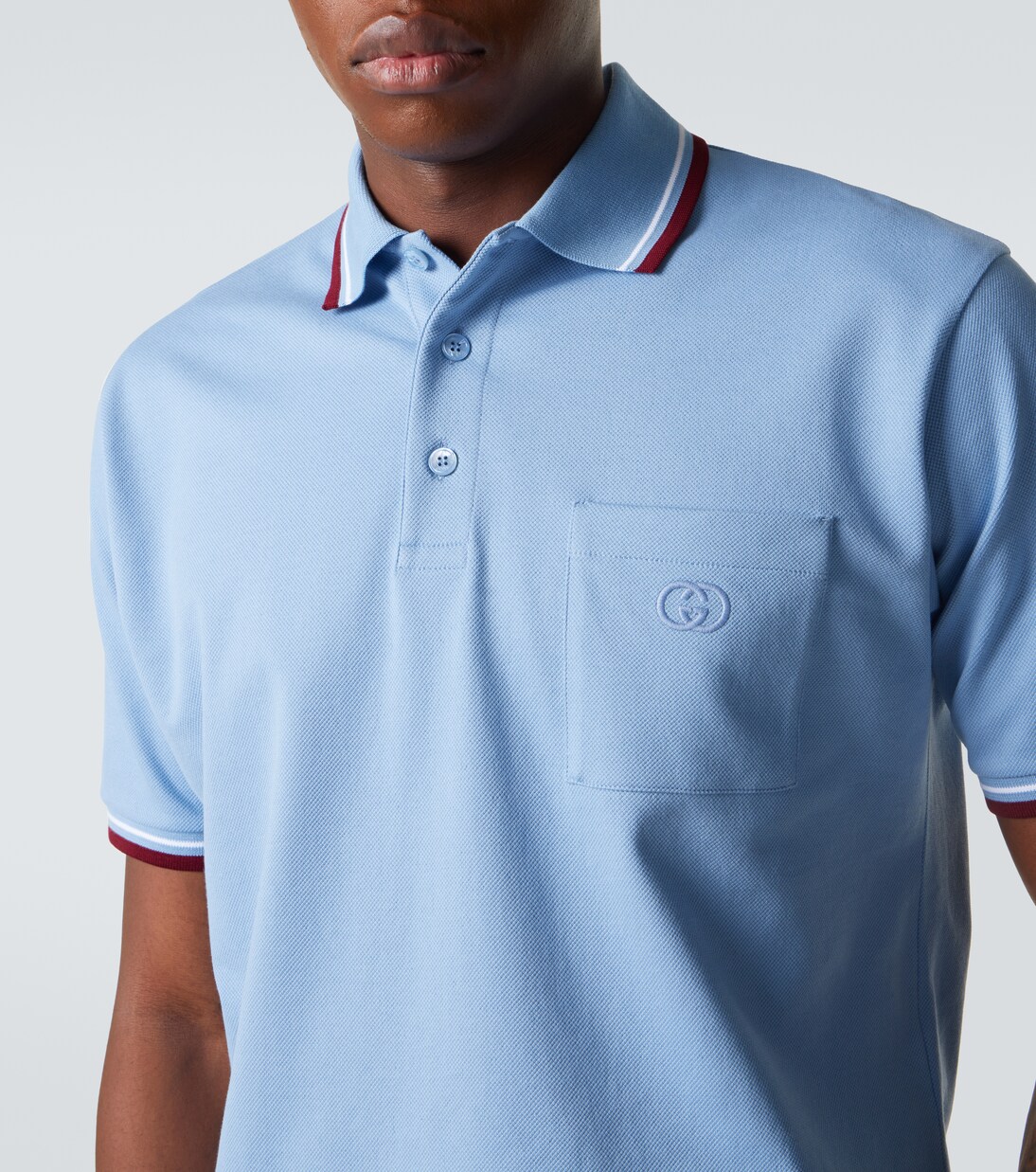 棉质混纺珠地布Polo衫  | Gucci