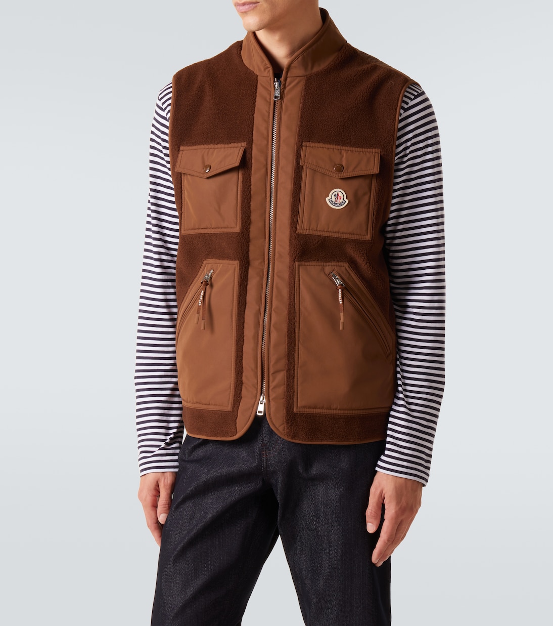 Karakai fleece-paneled down vest | Moncler