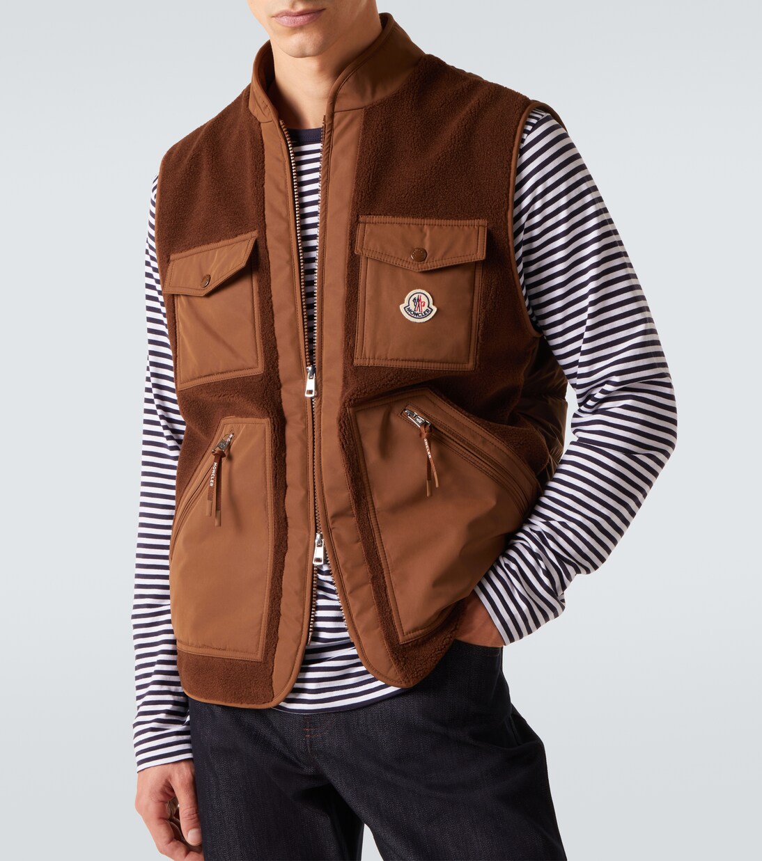 Karakai fleece-paneled down vest | Moncler
