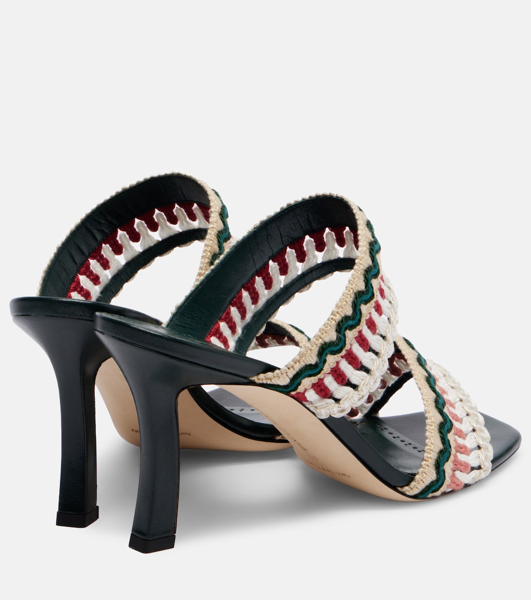 Mabeco 90 leather-trimmed knitted mules | Manolo Blahnik