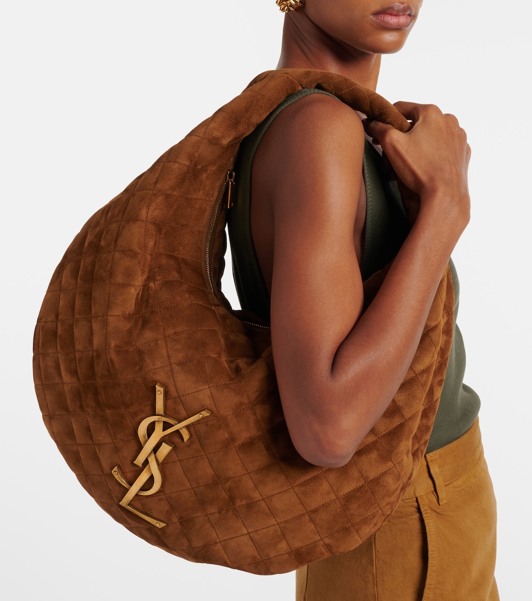 Icare Medium quilted suede shoulder bag | Saint Laurent