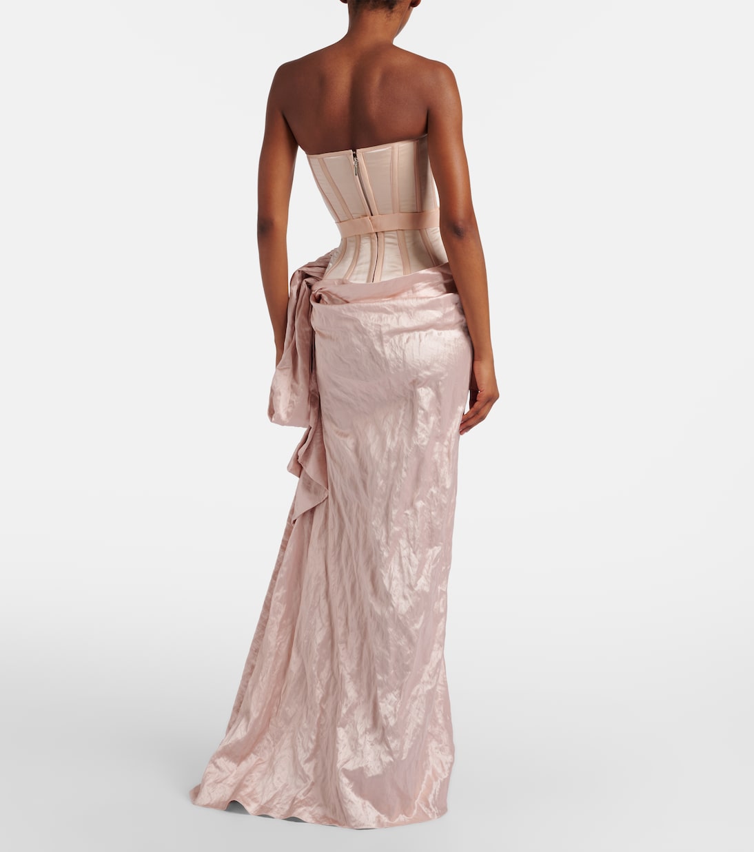 Floral-appliqué draped satin gown | Erdem