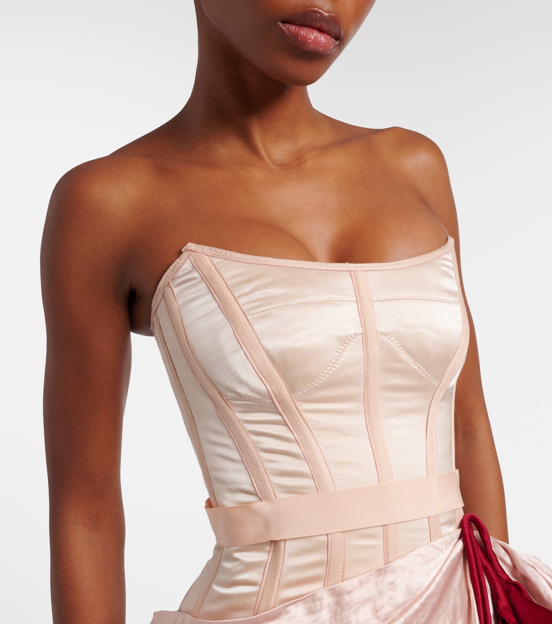 Floral-appliqué draped satin gown | Erdem