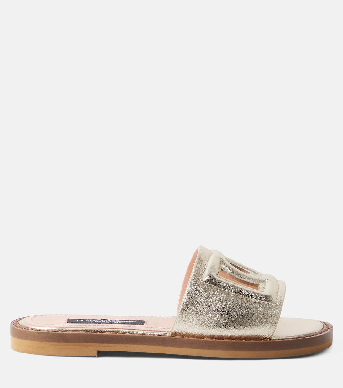 DG metallic leather slides | Dolce&Gabbana Kids