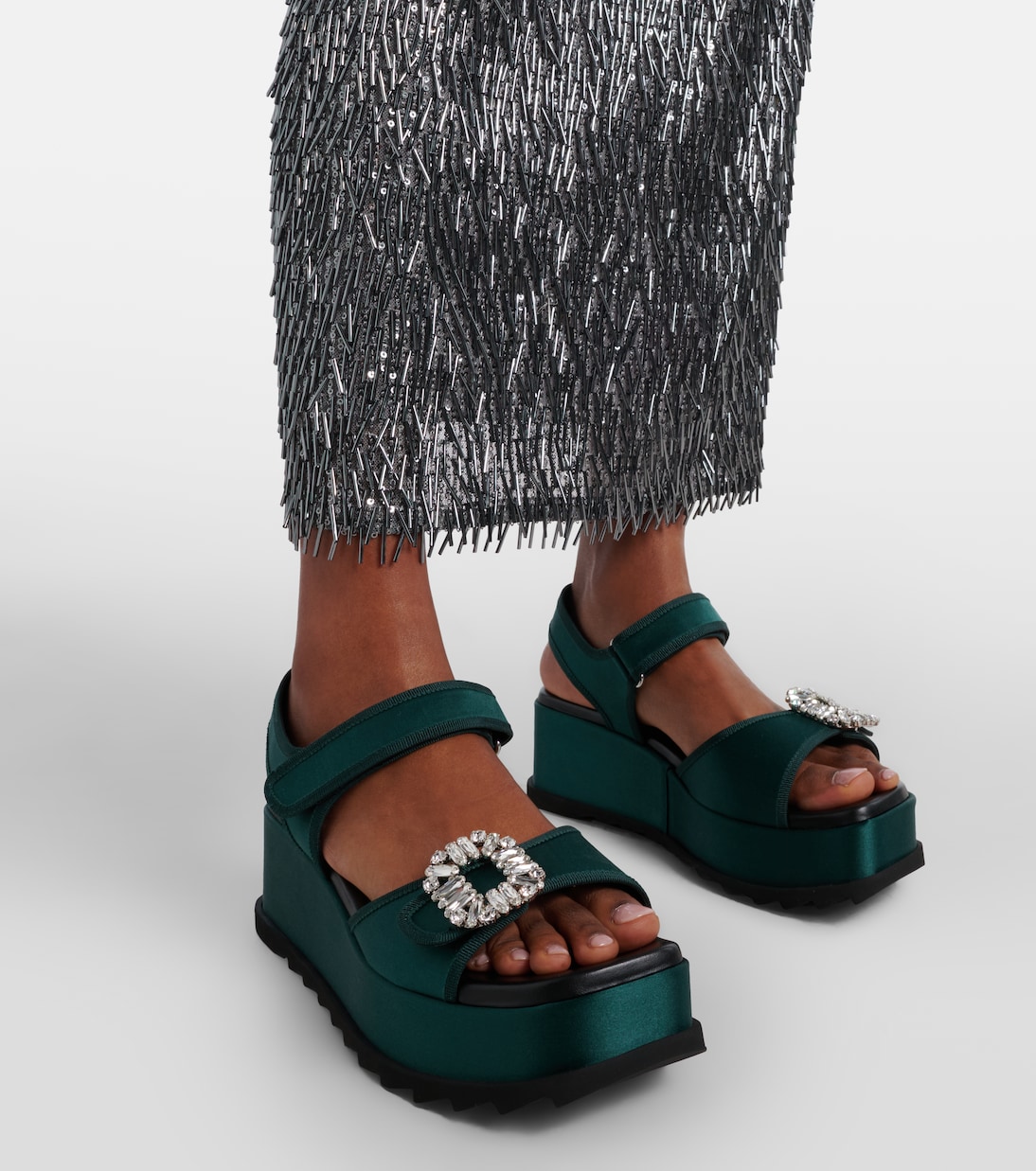 Slidy Viv' leather platform sandals | Roger Vivier