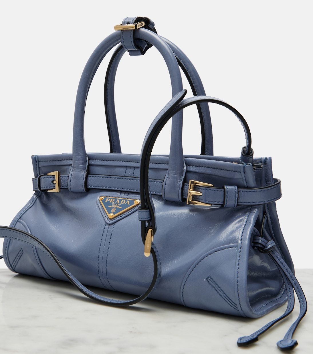 Prada Bonnie Mini leather top-handle bag | Prada