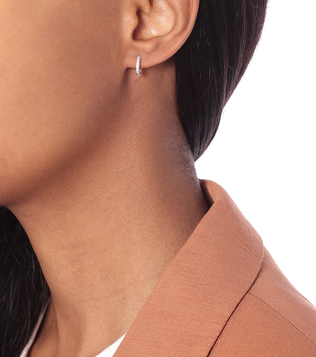 18kt white-gold single earring with diamonds | Maria Tash