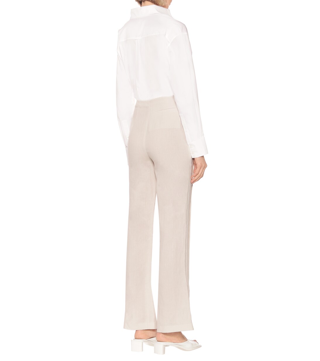 High-rise flared linen pants | Acne Studios