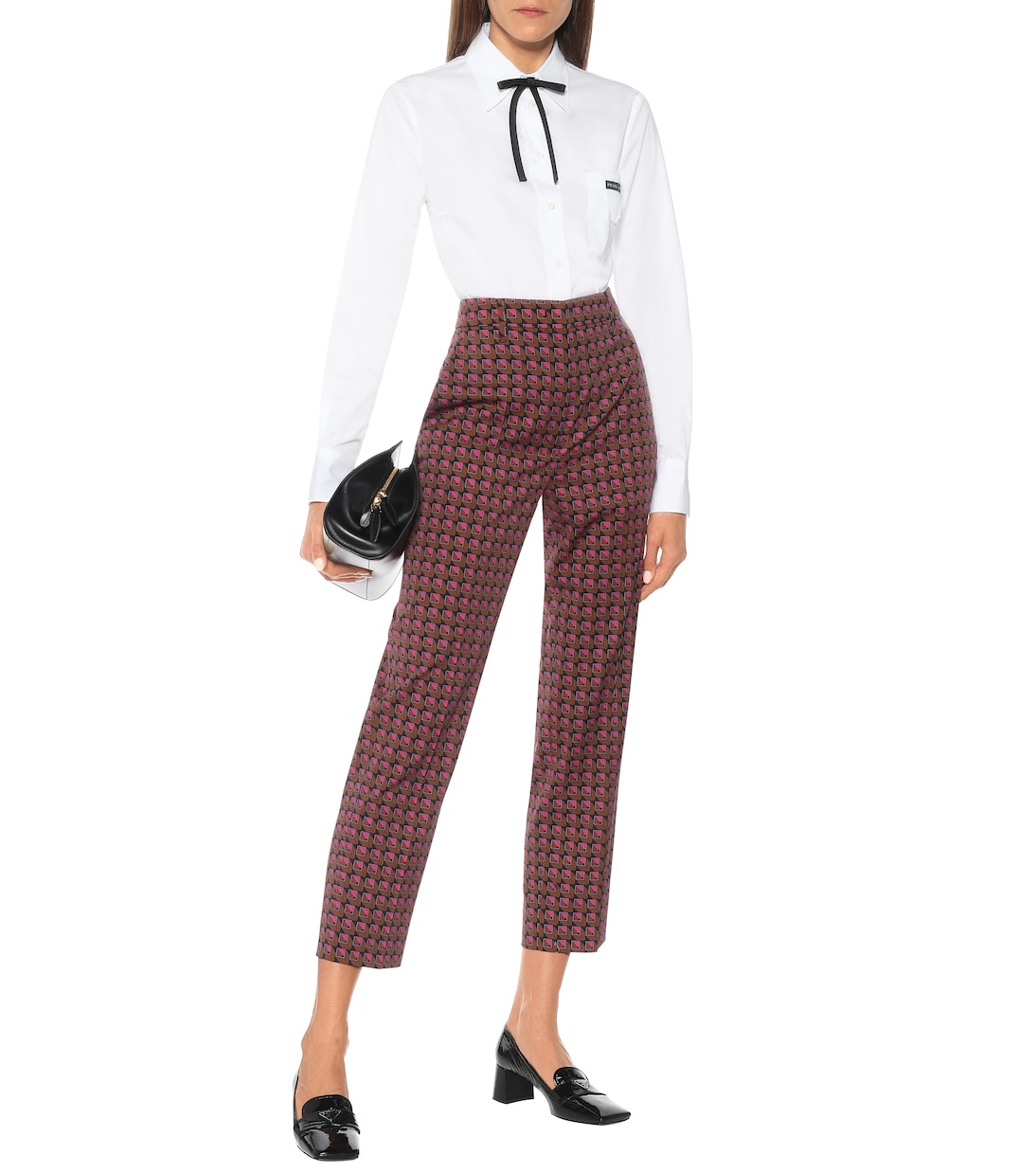 Pantalones ajustados en mezcla de lana | Prada