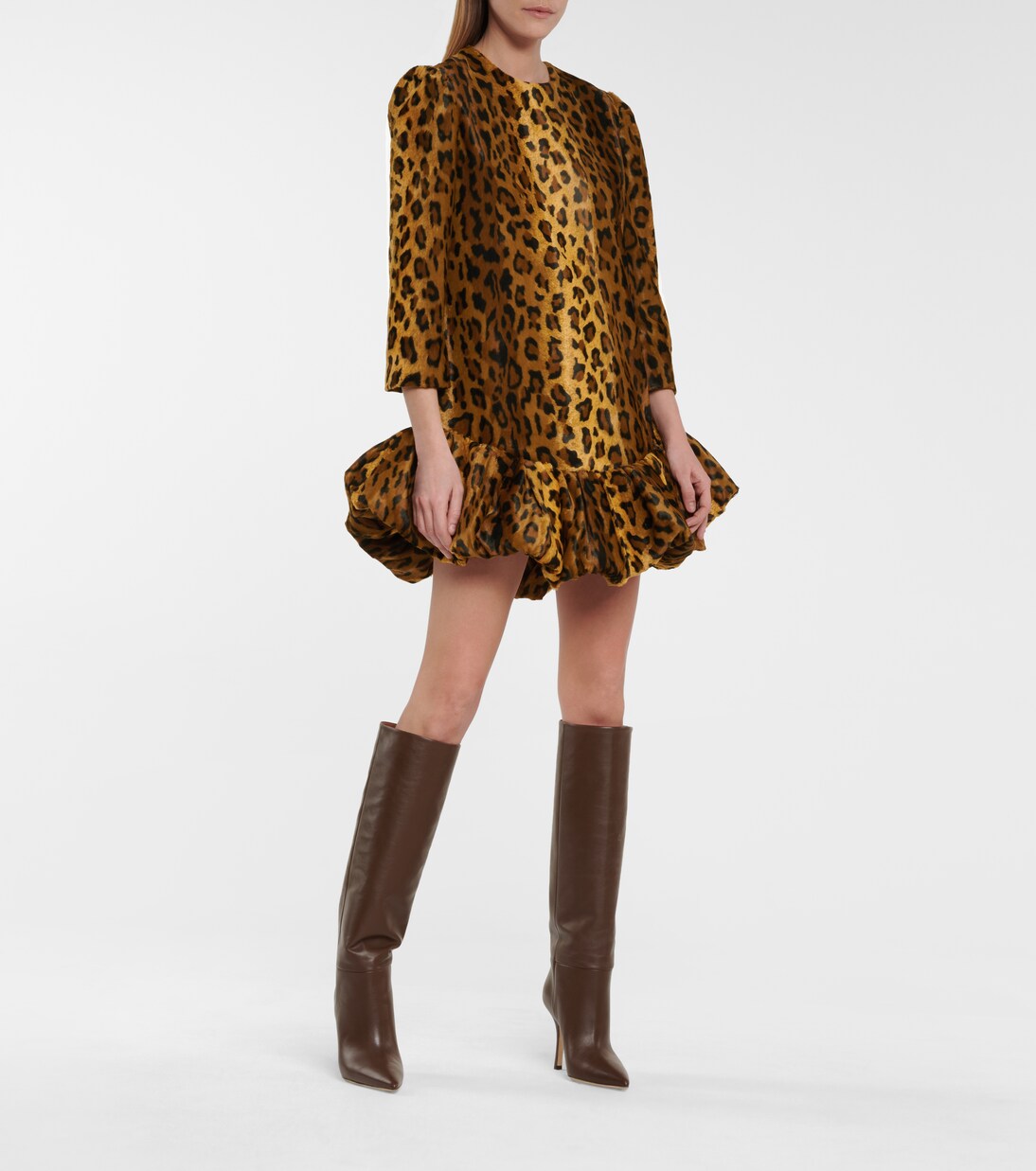 Lorie cheetah-print velvet minidress | Khaite