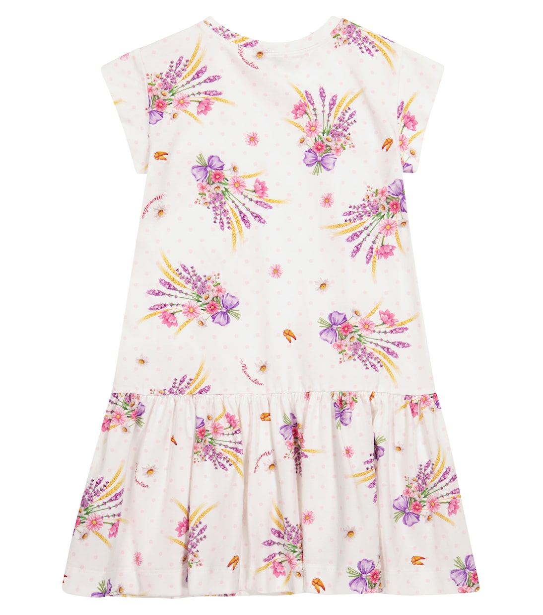 Floral stretch-cotton jersey dress | Monnalisa