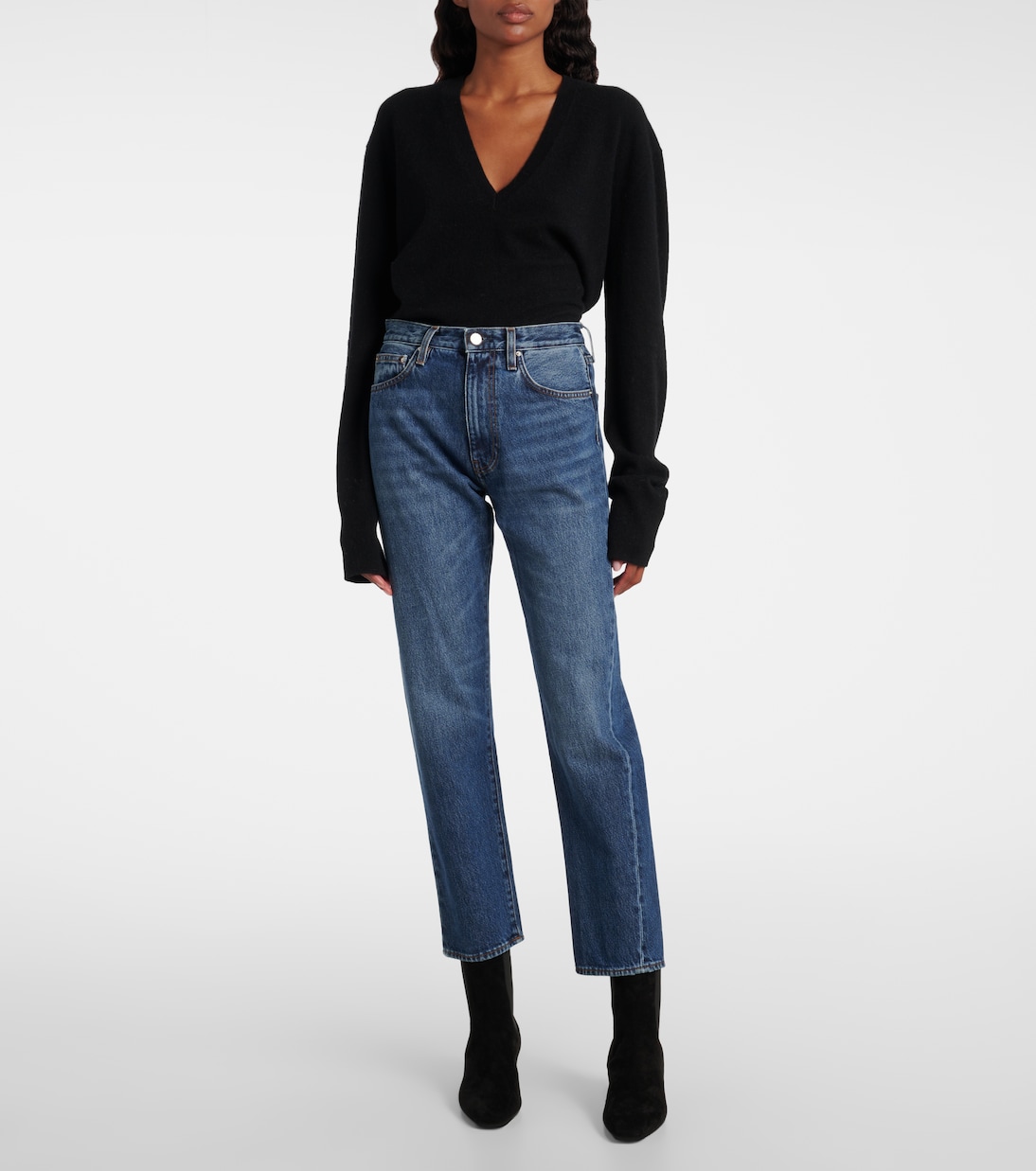 Mid-rise twisted-seam straight jeans | Toteme