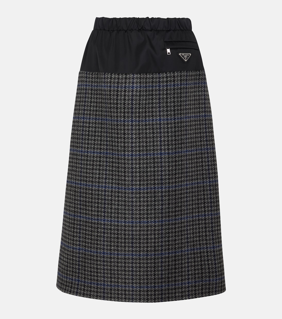 Gonna midi in lana vergine e nylon | Prada
