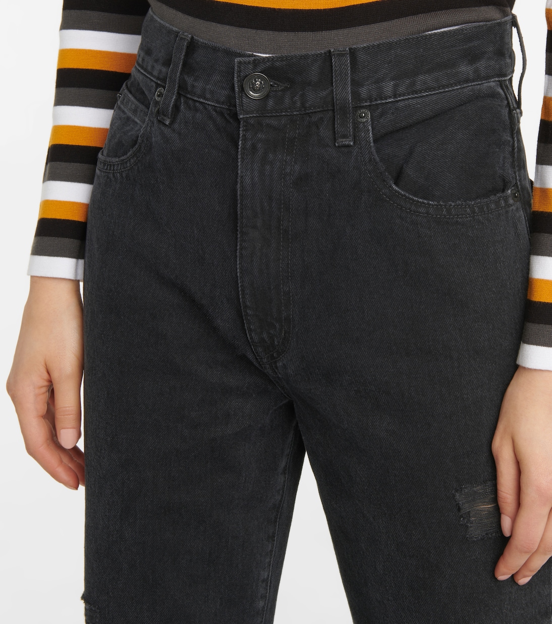 Jeans regular distressed London a vita alta | Slvrlake
