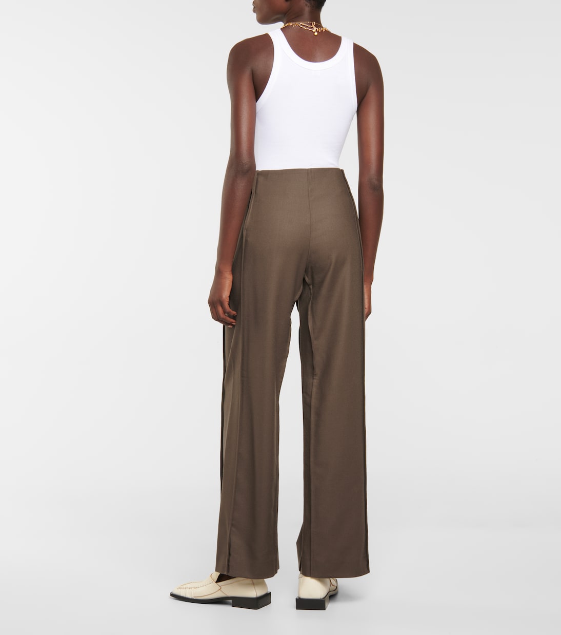 Pantaloni in twill di lana a gamba larga | Acne Studios