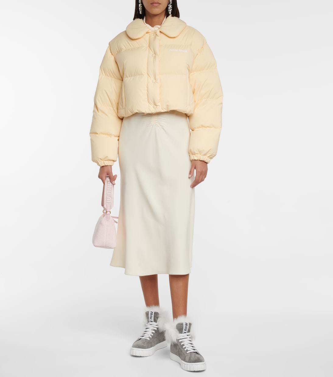 Shearling-lined suede sneakers | Miu Miu