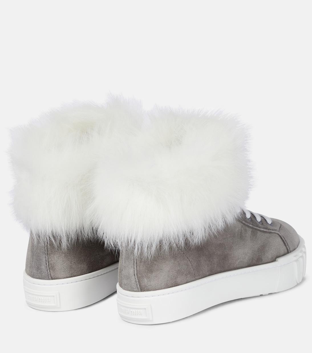Shearling-lined suede sneakers | Miu Miu
