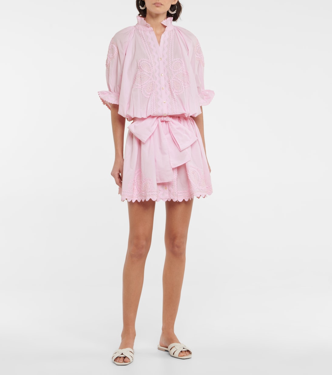 Besticktes Minikleid aus Baumwolle | Juliet Dunn