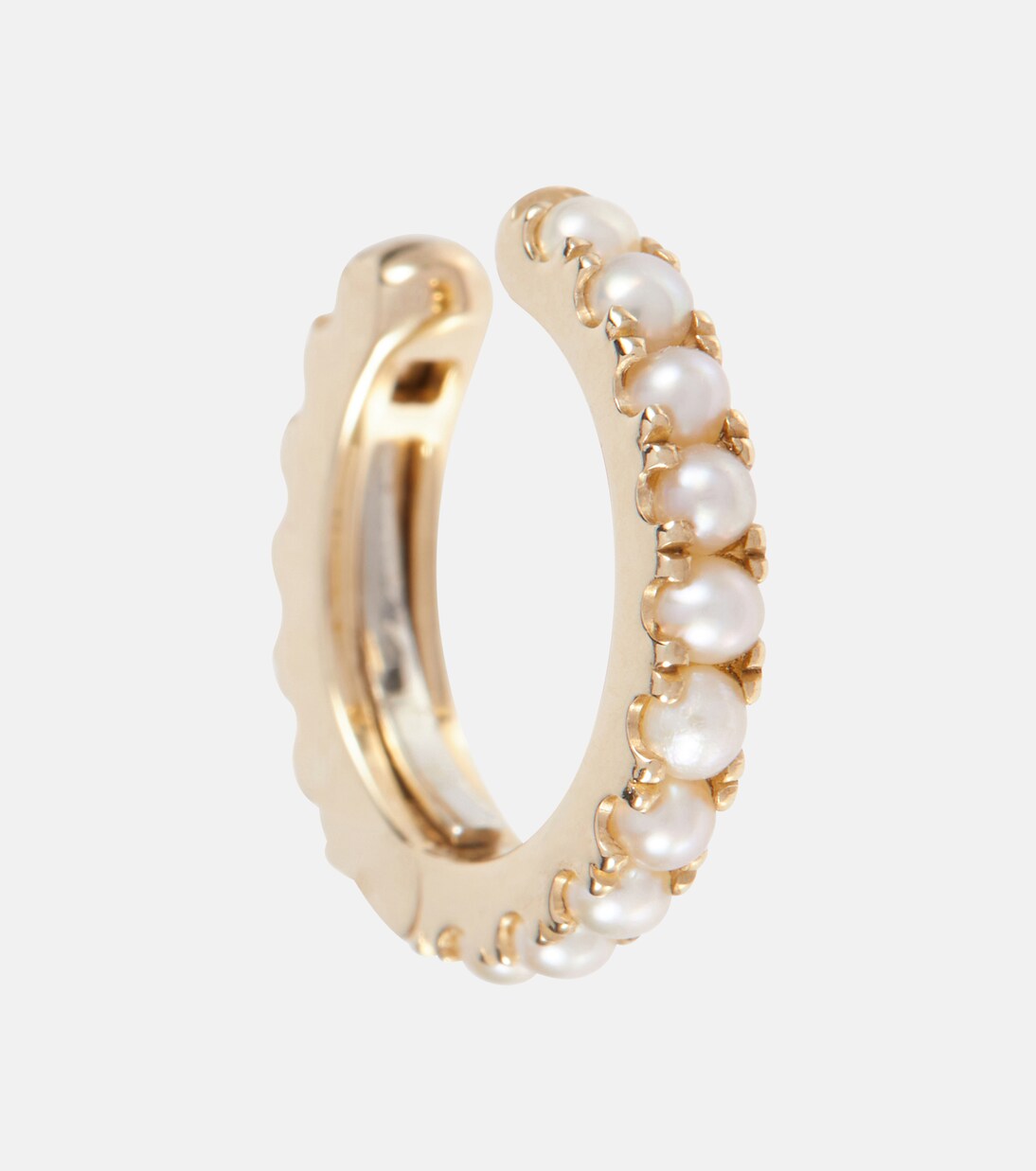 Einzelner Ear Cuff Pearl Eternity aus 14kt Gelbgold mit Perlen | Maria Tash
